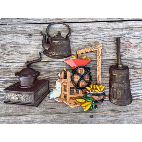 Vintage Cast Metal Kitchen Wall Decor Farmhouse Chippy - Picture 12 of 14